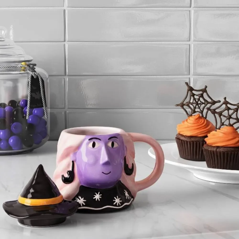 NWT Witch Figural Halloween Mug with Lid 8 oz Hyde and Eek